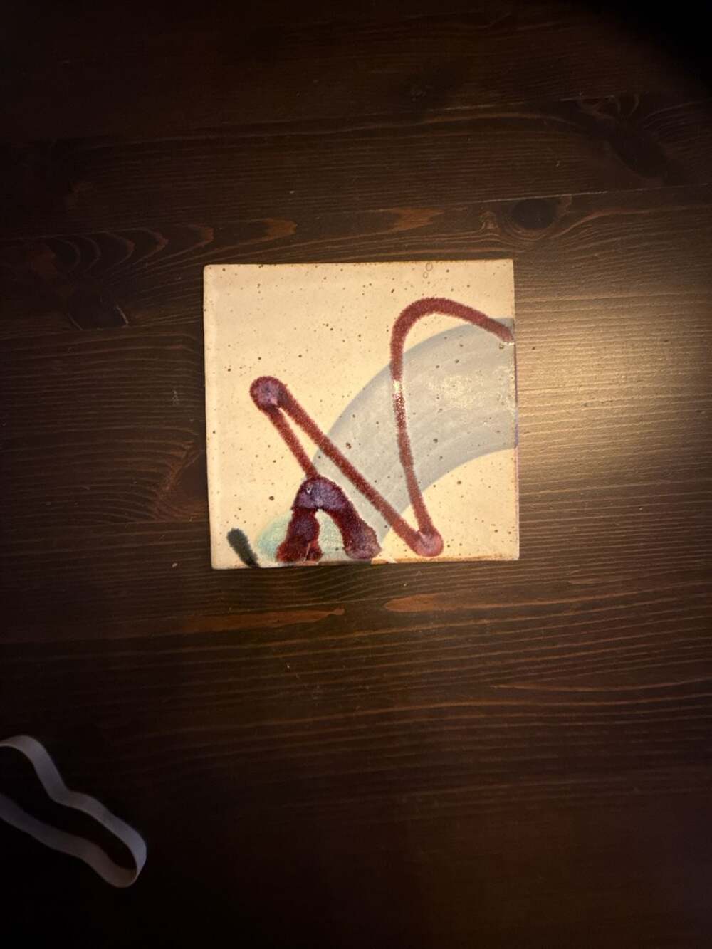 Studio Art Pottery Decorative Ceramic Tile 5x5 Abstract Memphis Design